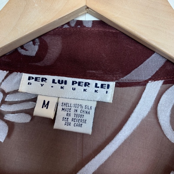 Silk Per Lui Per Lei by Kukki sheer eggplant top - Picture 7 of 8